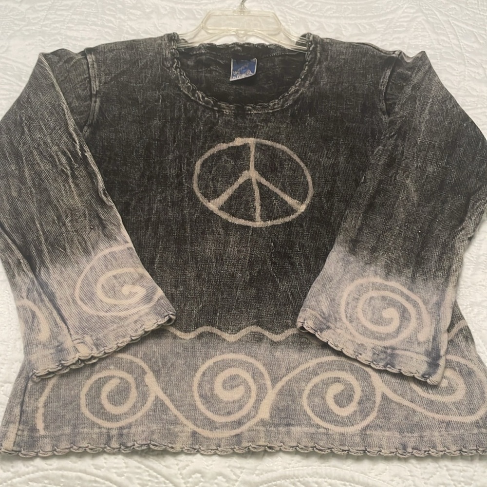 CHEPPU Peace Sign Symbol  Pullover Sweater Medium Made in Nepal - Picture 9 of 10